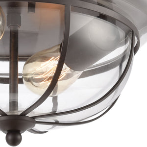 Atlas Manhattan 13" Wide 2-Light Flush Mount - Elegant Ambient Lighting for Modern and Classic Spaces Oil Rubbed Bronze CL11477-BZ