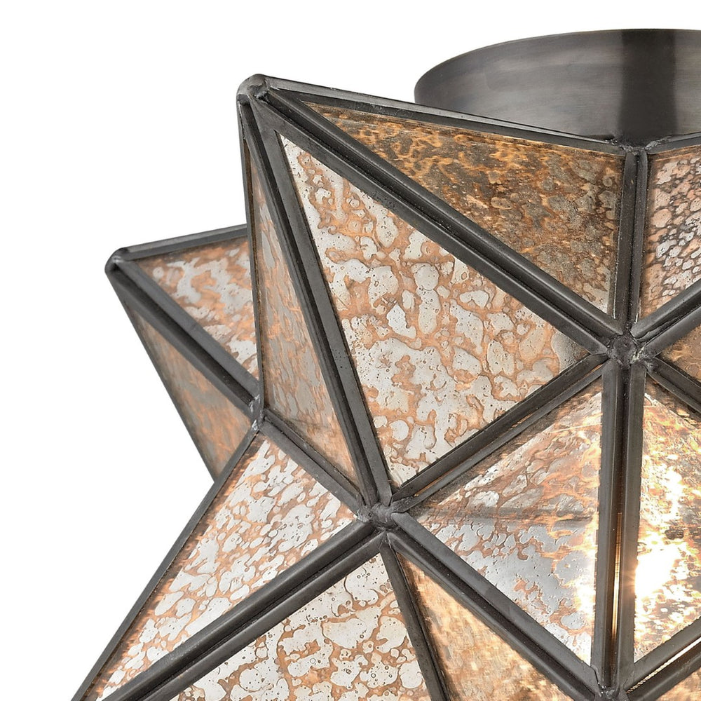 Atlas Moravian Star 11'' Wide 1-Light Flush Mount – Chic Oil Rubbed Bronze Design with Vintage Glass Elegance CL11479-BZ2