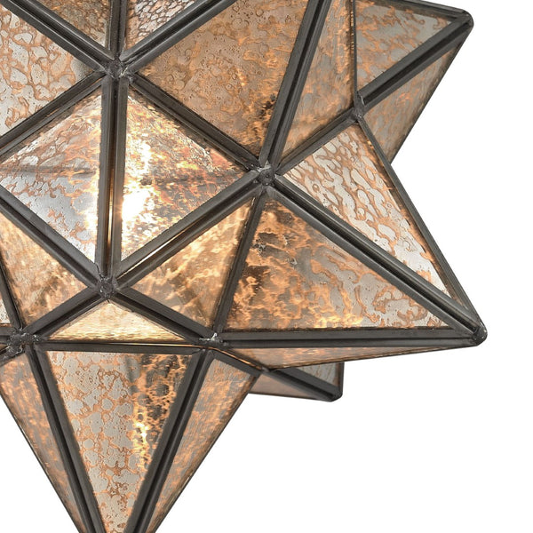 Atlas Moravian Star 11'' Wide 1-Light Flush Mount – Chic Oil Rubbed Bronze Design with Vintage Glass Elegance CL11479-BZ2