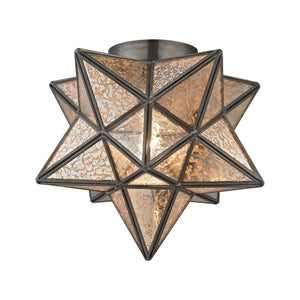Atlas Moravian Star 11'' Wide 1-Light Flush Mount – Chic Oil Rubbed Bronze Design with Vintage Glass Elegance CL11479-BZ2