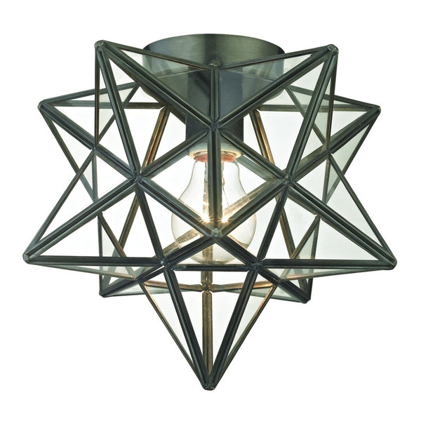 Atlas Moravian Star 11'' Wide 1-Light Flush Mount - Handcrafted Oil Rubbed Bronze Fixture for Any Space CL11480-BZ1