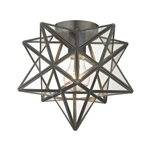 Atlas Moravian Star 11'' Wide 1-Light Flush Mount - Handcrafted Oil Rubbed Bronze Fixture for Any Space CL11480-BZ1