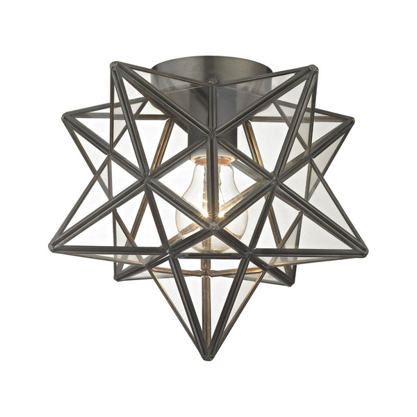Atlas Moravian Star 11'' Wide 1-Light Flush Mount - Handcrafted Oil Rubbed Bronze Fixture for Any Space CL11480-BZ1