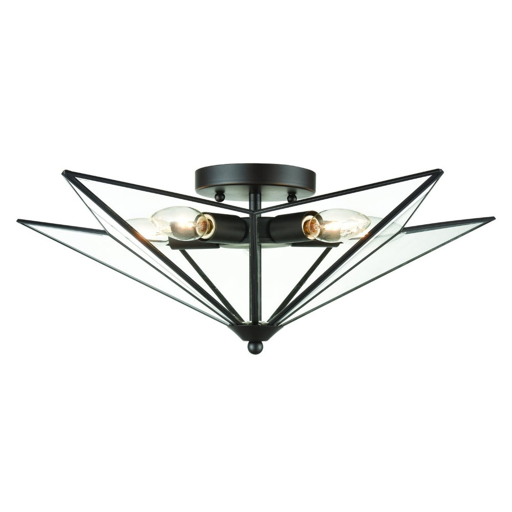 Atlas Moravian Star 5-Light Flush Mount - 21'' Oil Rubbed Bronze Fixture for Timeless Entryway Charm CL11481-BZ1
