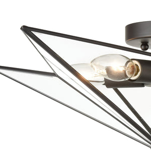 Atlas Moravian Star 5-Light Flush Mount - 21'' Oil Rubbed Bronze Fixture for Timeless Entryway Charm CL11481-BZ1