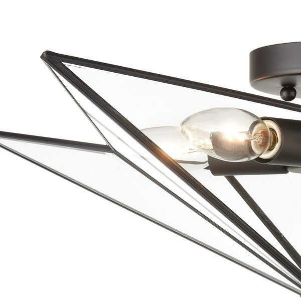 Atlas Moravian Star 5-Light Flush Mount - 21'' Oil Rubbed Bronze Fixture for Timeless Entryway Charm CL11481-BZ1