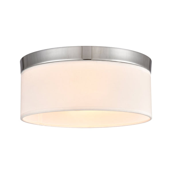 Atlas Oak Valley 12'' Wide 2-Light Flush Mount - Modern Chrome Drum Shade for Elegant Indoor Spaces CL11483-CH