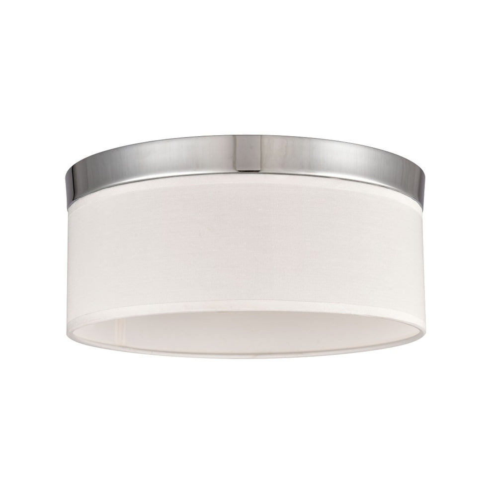 Atlas Oak Valley 12'' Wide 2-Light Flush Mount - Modern Chrome Drum Shade for Elegant Indoor Spaces CL11483-CH