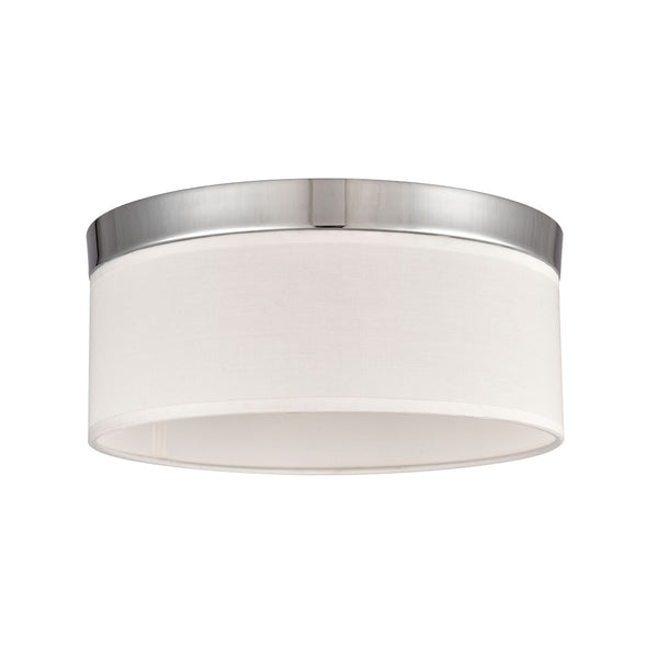Atlas Oak Valley 12'' Wide 2-Light Flush Mount - Modern Chrome Drum Shade for Elegant Indoor Spaces CL11483-CH