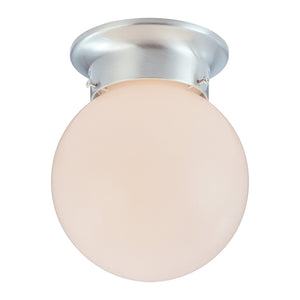 Atlas Orb 6" Wide Flush Mount Light – Modern Brushed Nickel Fixture with Floating Glass Shade Design CL11484-NK