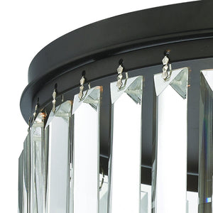 Atlas Palacial Semi Flush Mount Light Fixture - Elegant Prismatic Crystals for Glamorous Interiors Oil Rubbed Bronze 12'' CL11485-BZ