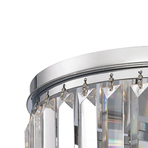 Atlas Palacial Semi Flush Mount Light Fixture - Elegant Prismatic Crystals for Glamorous Interiors Polished Chrome 12'' CL11485-CH