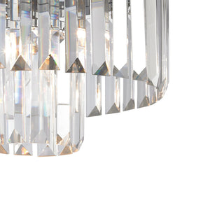 Atlas Palacial Semi Flush Mount Light Fixture - Elegant Prismatic Crystals for Glamorous Interiors Polished Chrome 12'' CL11485-CH