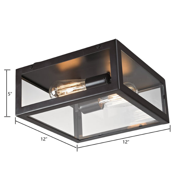 Atlas Parameters 12'' Wide Flush Mount Light - Modern-Traditional Oil Rubbed Bronze Design for Elegance CL11486-BZ