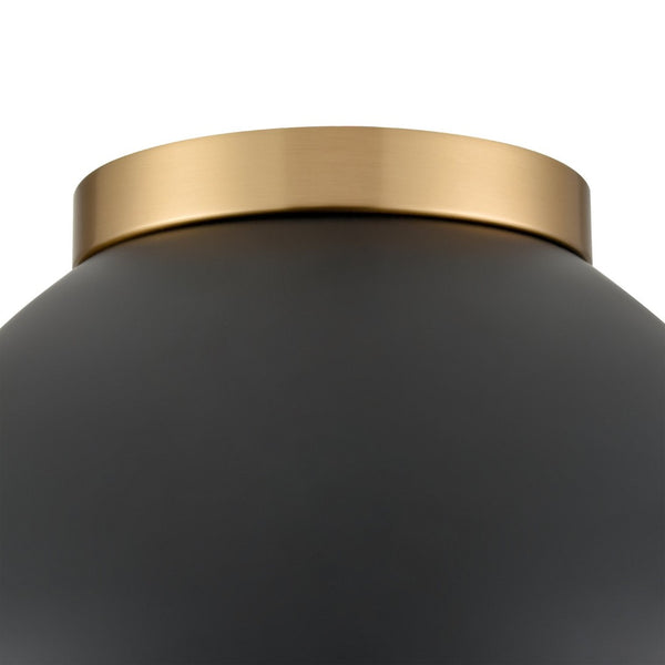 Atlas Pelham 10'' Wide 2-Light Flush Mount - Industrial Chic Ceiling Fixture for Modern Home Interiors Satin Brass with Matte Black CL11487-BK