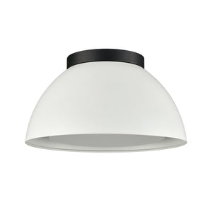 Atlas Pelham 10'' Wide 2-Light Flush Mount - Industrial Chic Ceiling Fixture for Modern Home Interiors Matte Black with Matte White CL11487-WH2