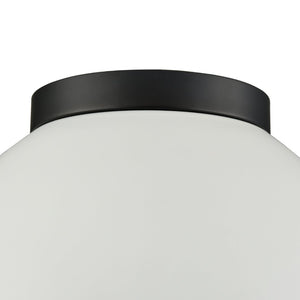 Atlas Pelham 10'' Wide 2-Light Flush Mount - Industrial Chic Ceiling Fixture for Modern Home Interiors Matte Black with Matte White CL11487-WH2