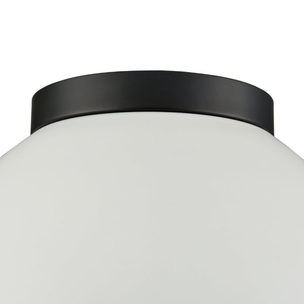 Atlas Pelham 10'' Wide 2-Light Flush Mount - Industrial Chic Ceiling Fixture for Modern Home Interiors Matte Black with Matte White CL11487-WH2
