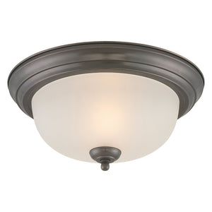 Atlas Pendenza Transitional 2-Light Flush Mount Fixture with Elegant Shades for Warm Ambient Lighting Oiled Bronze CL11488-BZ