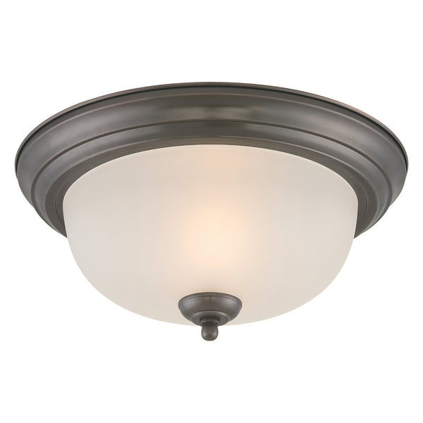 Atlas Pendenza Transitional 2-Light Flush Mount Fixture with Elegant Shades for Warm Ambient Lighting Oiled Bronze CL11488-BZ