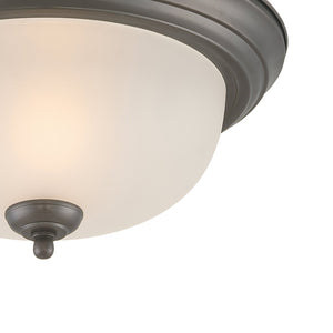 Atlas Pendenza Transitional 2-Light Flush Mount Fixture with Elegant Shades for Warm Ambient Lighting Oiled Bronze CL11488-BZ