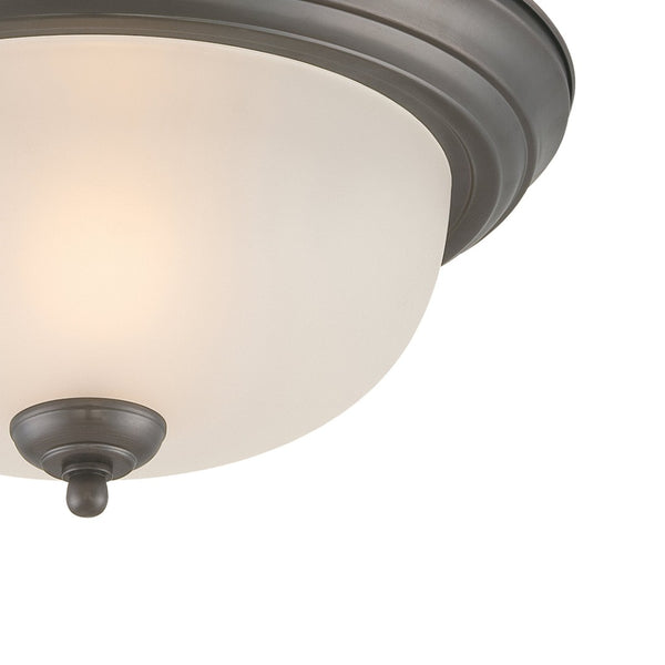 Atlas Pendenza Transitional 2-Light Flush Mount Fixture with Elegant Shades for Warm Ambient Lighting Oiled Bronze CL11488-BZ
