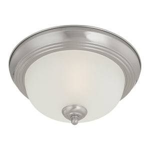 Atlas Pendenza Transitional 2-Light Flush Mount Fixture with Elegant Shades for Warm Ambient Lighting Brushed Nickel 13.25'' CL11488-NK