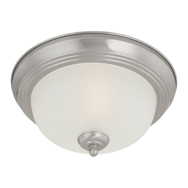 Atlas Pendenza Transitional 2-Light Flush Mount Fixture with Elegant Shades for Warm Ambient Lighting Brushed Nickel 13.25'' CL11488-NK
