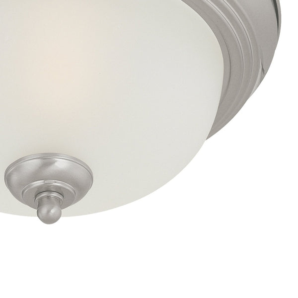 Atlas Pendenza Transitional 2-Light Flush Mount Fixture with Elegant Shades for Warm Ambient Lighting Brushed Nickel 13.25'' CL11488-NK