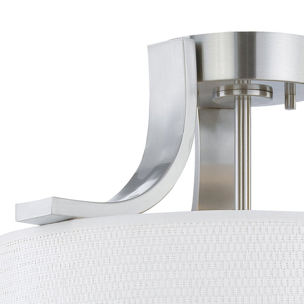 Atlas Pendenza Transitional 2-Light Flush Mount Fixture with Elegant Shades for Warm Ambient Lighting Brushed Nickel 15.25'' CL11489-NK