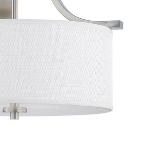 Atlas Pendenza Transitional 2-Light Flush Mount Fixture with Elegant Shades for Warm Ambient Lighting Brushed Nickel 15.25'' CL11489-NK