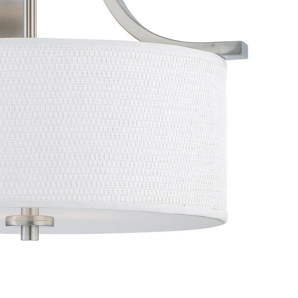 Atlas Pendenza Transitional 2-Light Flush Mount Fixture with Elegant Shades for Warm Ambient Lighting Brushed Nickel 15.25'' CL11489-NK