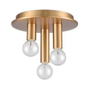 Atlas Pepper 8" Wide 3-Light Flush Mount - Elegant Sculptural Design for Modern Home Illumination Brushed Gold CL11490-GD