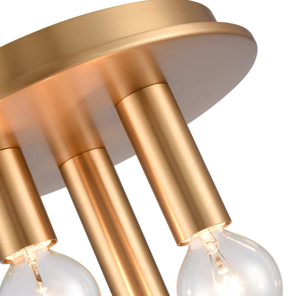 Atlas Pepper 8" Wide 3-Light Flush Mount - Elegant Sculptural Design for Modern Home Illumination Brushed Gold CL11490-GD