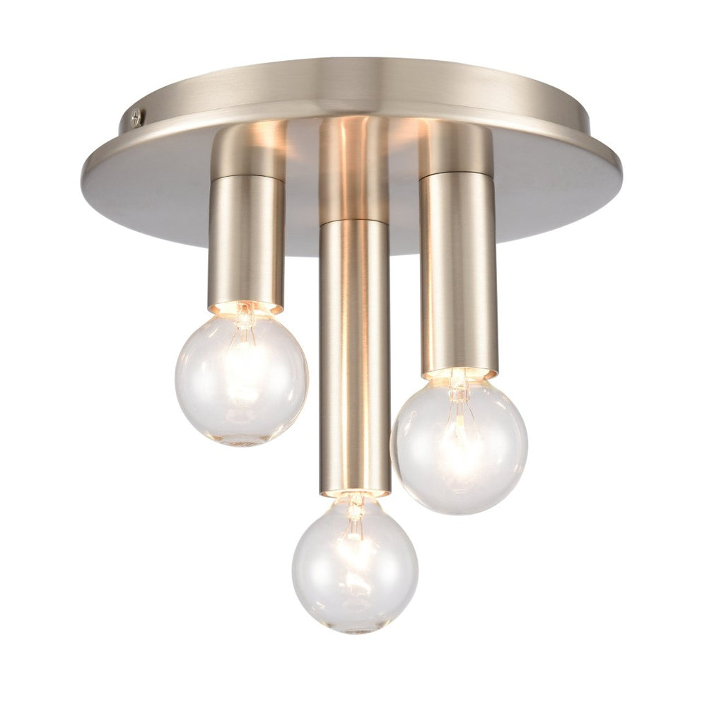 Atlas Pepper 8" Wide 3-Light Flush Mount - Elegant Sculptural Design for Modern Home Illumination Brushed Nickel CL11490-NK