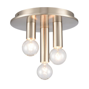 Atlas Pepper 8" Wide 3-Light Flush Mount - Elegant Sculptural Design for Modern Home Illumination Brushed Nickel CL11490-NK