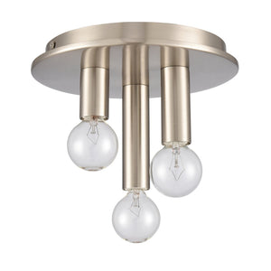 Atlas Pepper 8" Wide 3-Light Flush Mount - Elegant Sculptural Design for Modern Home Illumination Brushed Nickel CL11490-NK