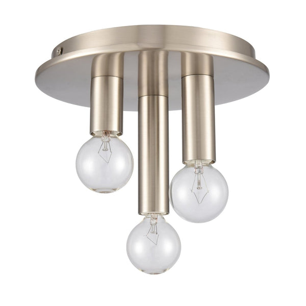 Atlas Pepper 8" Wide 3-Light Flush Mount - Elegant Sculptural Design for Modern Home Illumination Brushed Nickel CL11490-NK