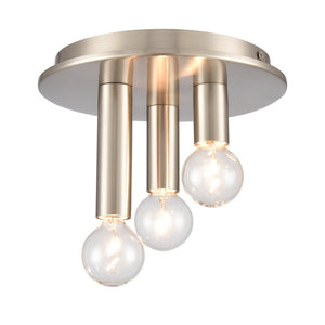 Atlas Pepper 8" Wide 3-Light Flush Mount - Elegant Sculptural Design for Modern Home Illumination Brushed Nickel CL11490-NK