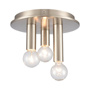 Atlas Pepper 8" Wide 3-Light Flush Mount - Elegant Sculptural Design for Modern Home Illumination Brushed Nickel CL11490-NK