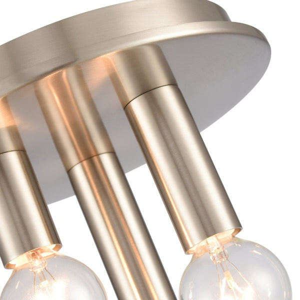 Atlas Pepper 8" Wide 3-Light Flush Mount - Elegant Sculptural Design for Modern Home Illumination Brushed Nickel CL11490-NK