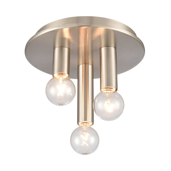 Atlas Pepper 8" Wide 3-Light Flush Mount - Elegant Sculptural Design for Modern Home Illumination Brushed Nickel CL11490-NK