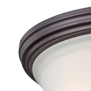 Atlas Pittman 14'' Wide 2-Light Contemporary Flush Mount with Frosted Glass for Modern Indoor Spaces Sienna Bronze CL11491-BZ