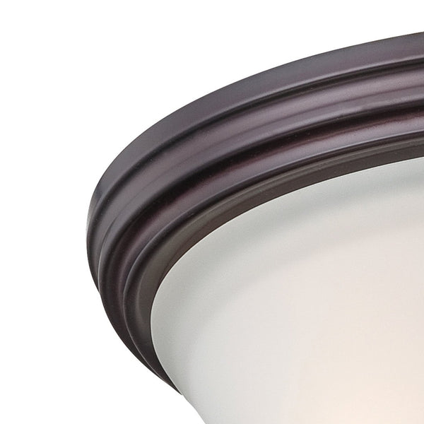 Atlas Pittman 14'' Wide 2-Light Contemporary Flush Mount with Frosted Glass for Modern Indoor Spaces Sienna Bronze CL11491-BZ
