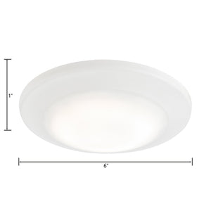 Atlas Plandome 6'' Wide Integrated LED Flush Mount Light - Modern, Energy-Efficient Illumination Fixture White CL11492-WH