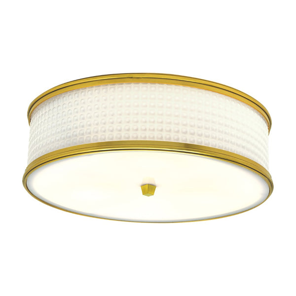 Atlas Prism 16.75'' Wide 3-Light Flush Mount - Mid-Century Modern Elegance for Sophisticated Spaces Satin Brass CL11496-BS