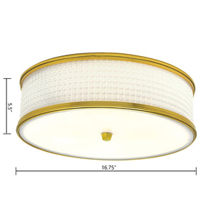 Atlas Prism 16.75'' Wide 3-Light Flush Mount - Mid-Century Modern Elegance for Sophisticated Spaces Satin Brass CL11496-BS