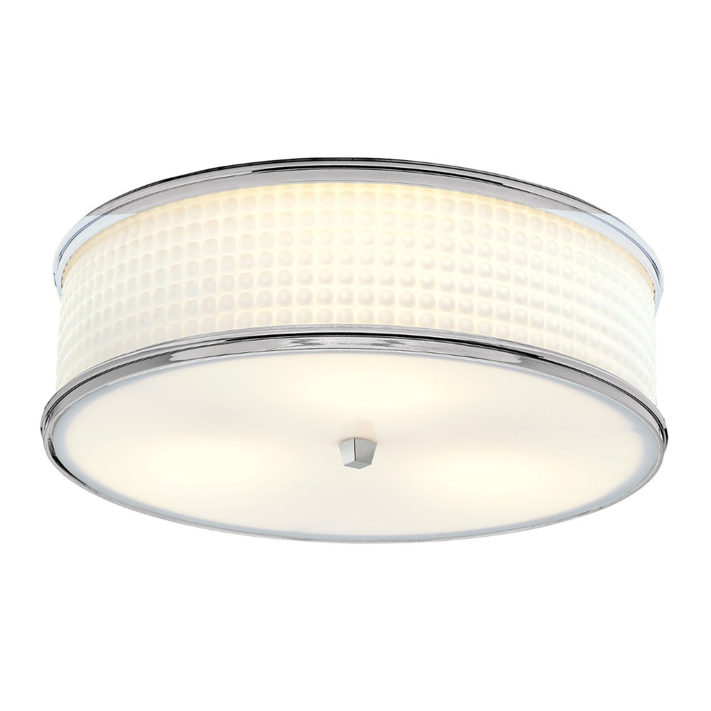 Atlas Prism 16.75'' Wide 3-Light Flush Mount - Mid-Century Modern Elegance for Sophisticated Spaces Polished Nickel CL11496-NK
