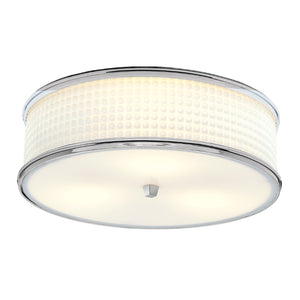 Atlas Prism 16.75'' Wide 3-Light Flush Mount - Mid-Century Modern Elegance for Sophisticated Spaces Polished Nickel CL11496-NK