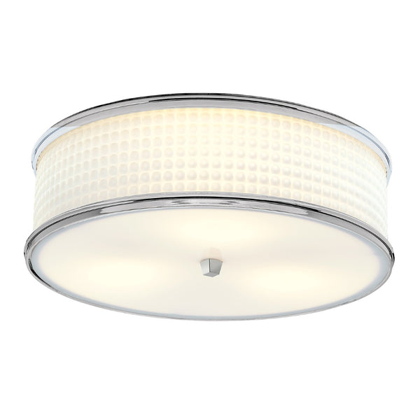 Atlas Prism 16.75'' Wide 3-Light Flush Mount - Mid-Century Modern Elegance for Sophisticated Spaces Polished Nickel CL11496-NK